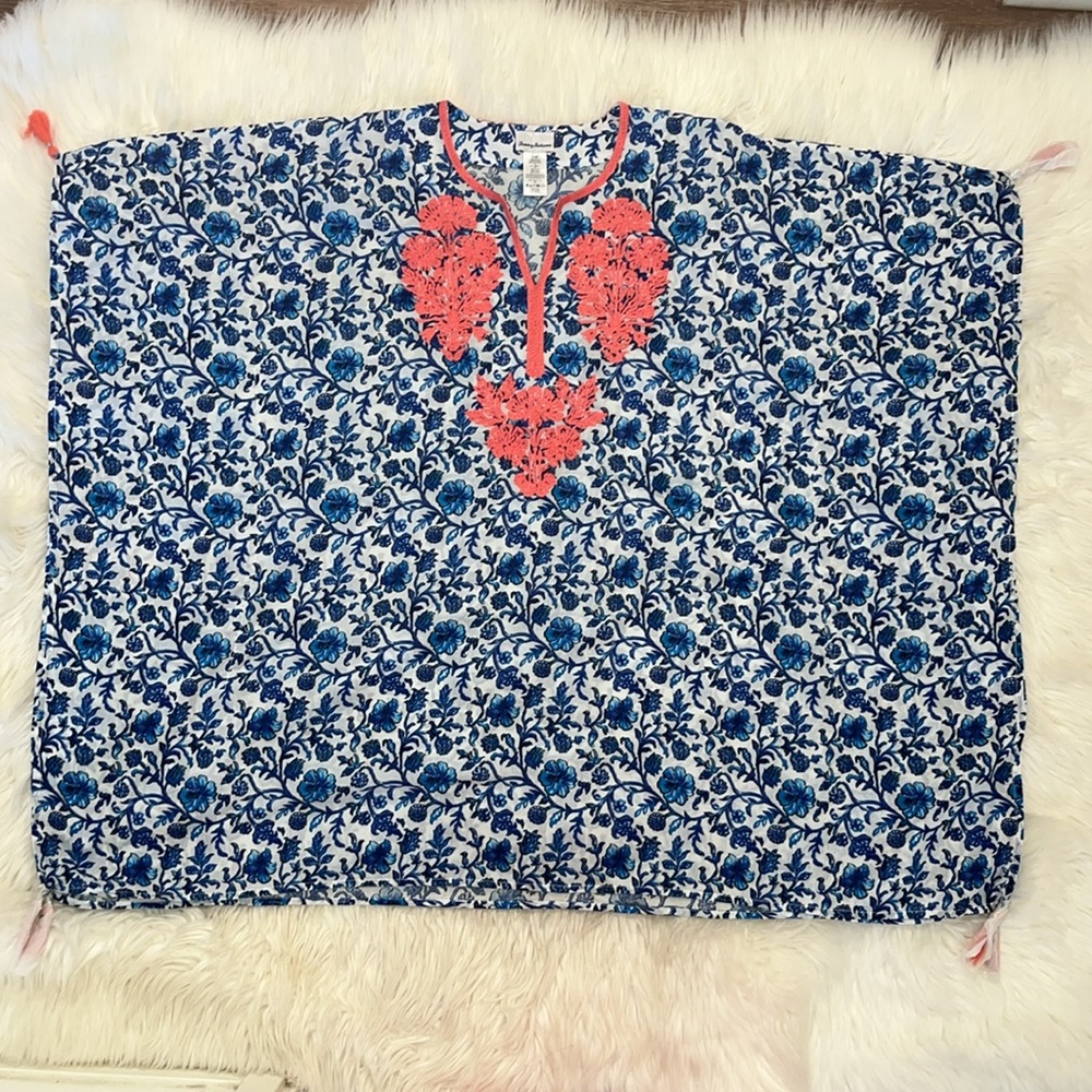 NWOT Tommy Bahama Woodblock Embroidered Tunic ~ in Mare Navy - Picture 5 of 14